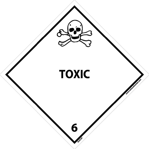 Toxic 6 Dot Placard Label (DL87AP)