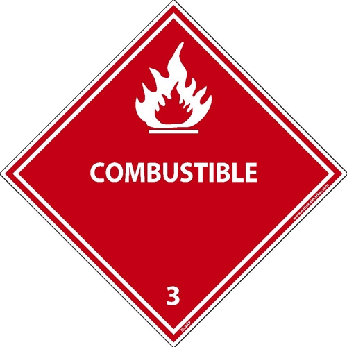 Combustible 3 Dot Placard Label (DL9ALV)