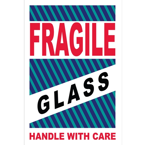 Fragile Glass Handle With Care Label (LR12AL)