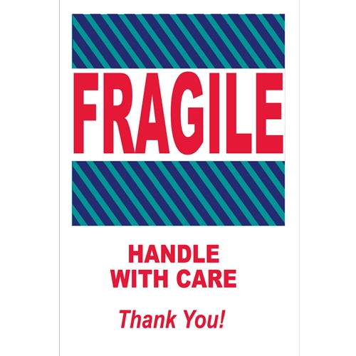 Fragile Handle With Care Thank You Label (LR13AL)