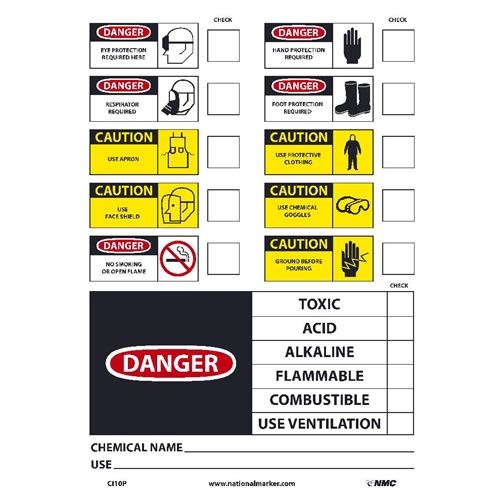 Chemical Id Label (CI10P)