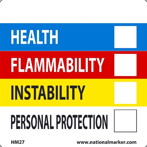 Write On Color Bar Right-To-Know Label (HM27ALV)