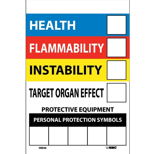 Write On Color Bar Right-To-Know Label (HM36)