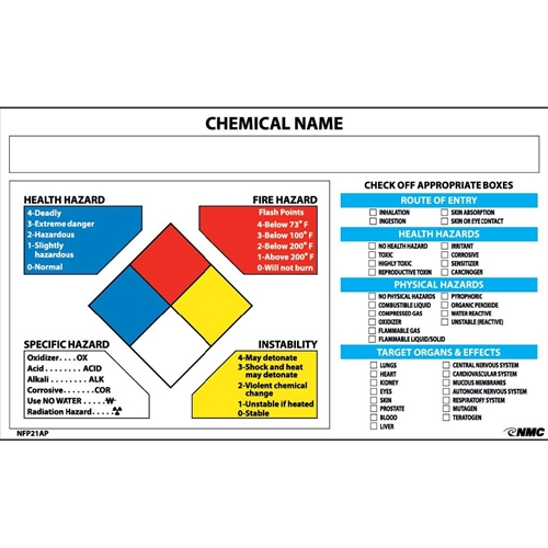 Nfpa Target Organ Label (NFP21AP)