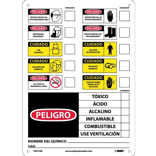 Chemical Id Label Spanish (SPCI10R)