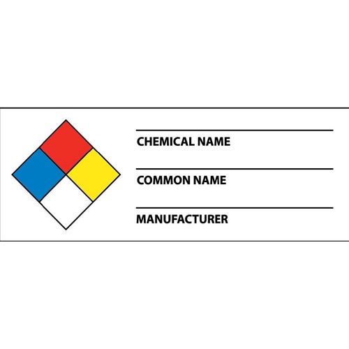 Nfpa Chemical Write-On Warning Label (WOL8)