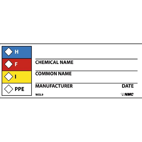 Rtk Hazard Warning Write-On Warning Label (WOL9)