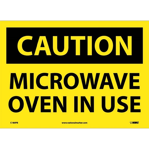 Caution Microwave Oven In Use Sign (C180PB)