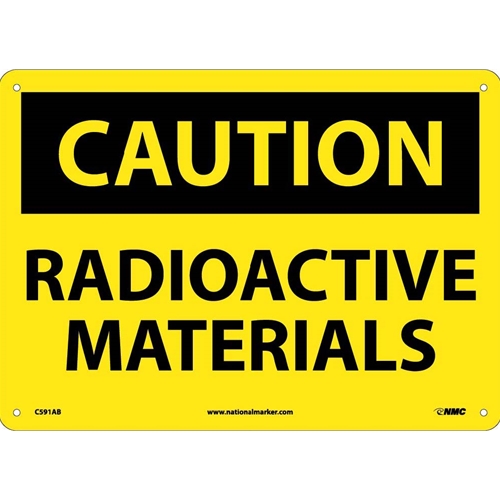 Caution Radioactive Materials Sign (C591AB)