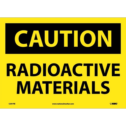 Caution Radioactive Materials Sign (C591PB)