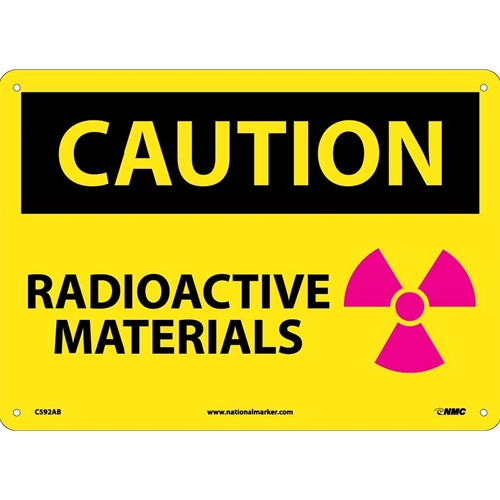Caution Radioactive Materials Sign (C592AB)