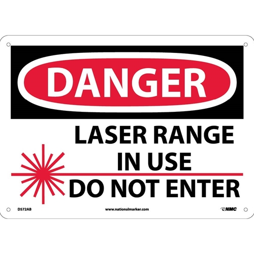 Danger Laser Range In Use Do Not Enter Sign (D572AB)