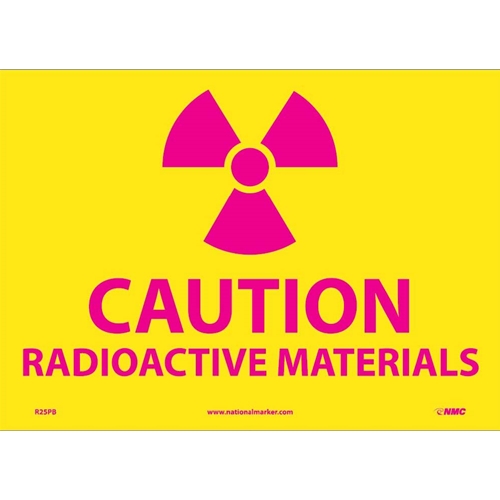 Caution Radioactive Materials Sign (R25PB)