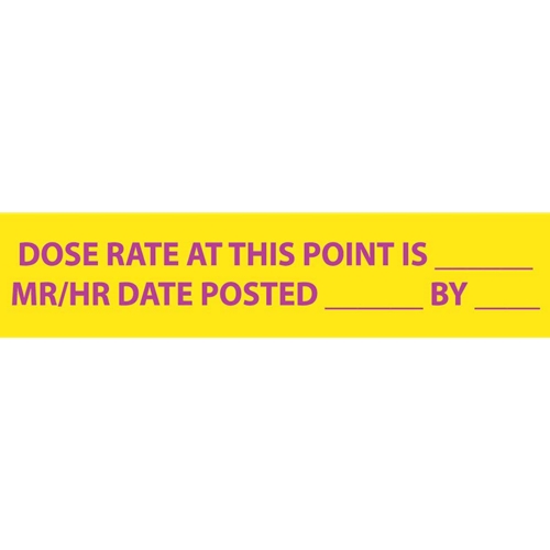 Radiation Insert Dose Rate Sign (RI15)