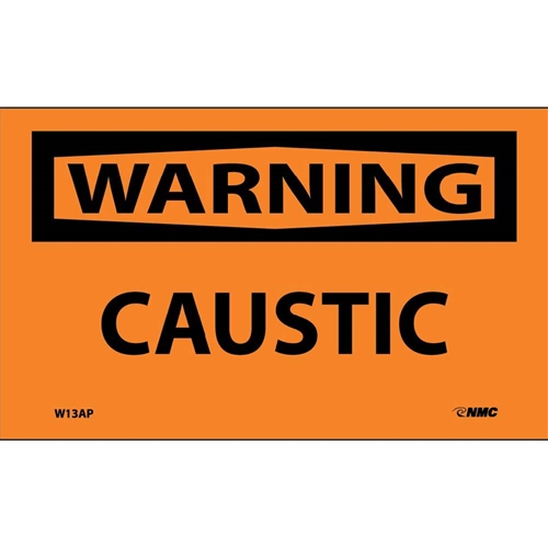 Warning Caustic Label (W13AP)