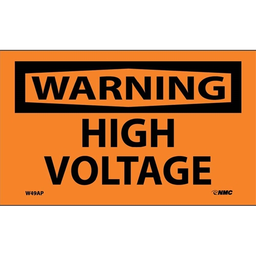 Warning High Voltage Label (W49AP)