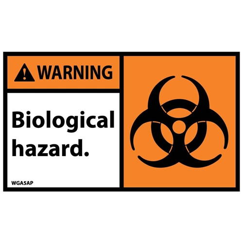 Warning Biological Hazard Label (WGA5AP)