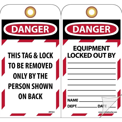 Danger Equipment Locked Out Tag (JMTAG1)