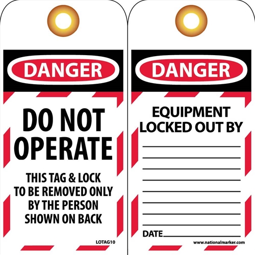 Danger Do Not Operate This Tag (LOTAG10)