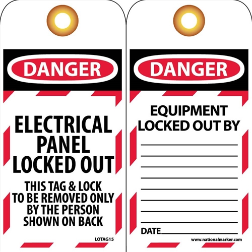 Danger Electrical Panel Locked Out Tag (LOTAG15)