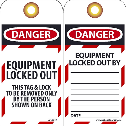 Danger Equipment Locked Out Tag (LOTAG17)