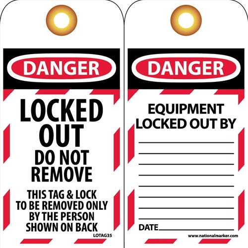 Danger Locked Out Do Not Operate This Tag (LOTAG35)