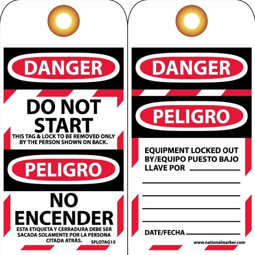 Danger Do Not Start This Bilingual Tag (SPLOTAG15)