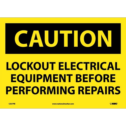 Caution Lockout Electrical Equipment Sign (C357PB)