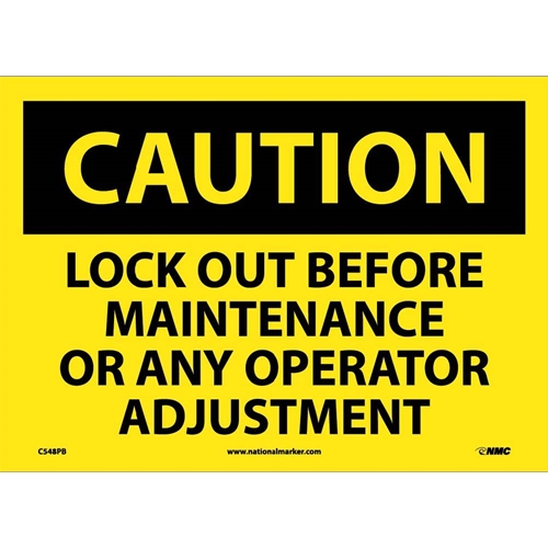 Caution Lock Out Before Maintenance Sign (C548PB)