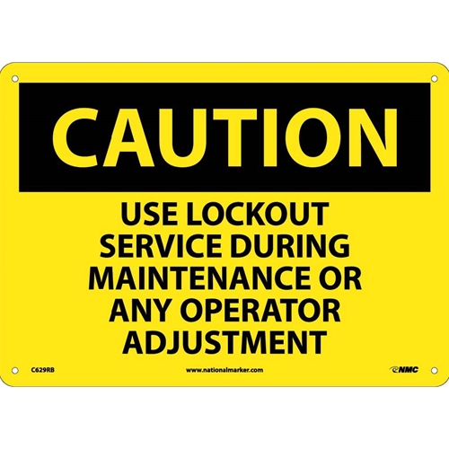 Caution Use Lockout Service Sign (C629RB)