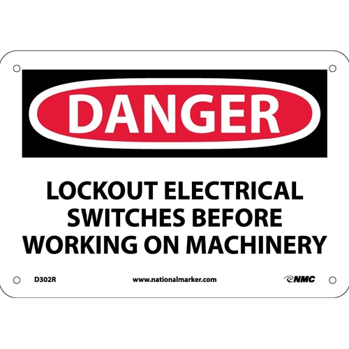 Danger Lockout Electrical Before Working Sign (D302R)