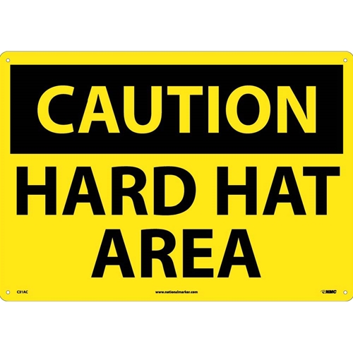 Large Format Caution Hard Hat Area Sign (C31AC)