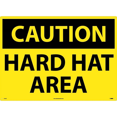 Large Format Caution Hard Hat Area Sign (C31AD)