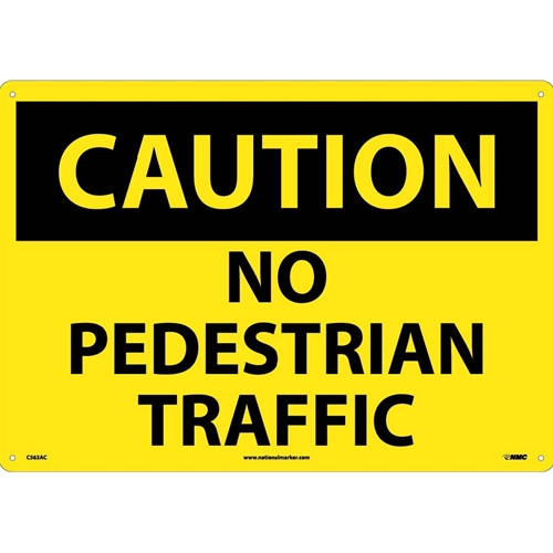 Large Format Caution No Pedestrian Traffic Sign (C563AC)