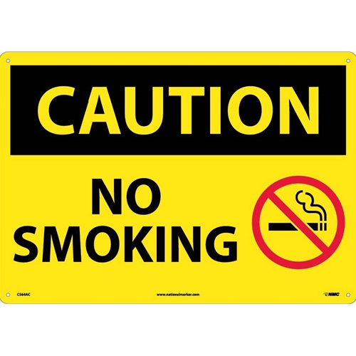 Large Format Caution No Smoking Sign (C564AC)
