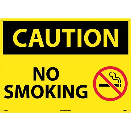 Large Format Caution No Smoking Sign (C564AD)