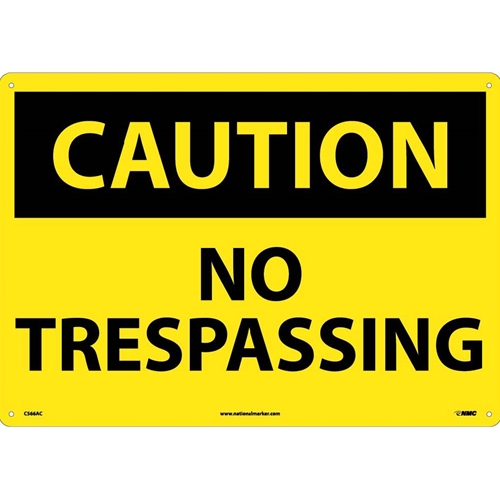 Large Format Caution No Trespassing Sign (C566AC)