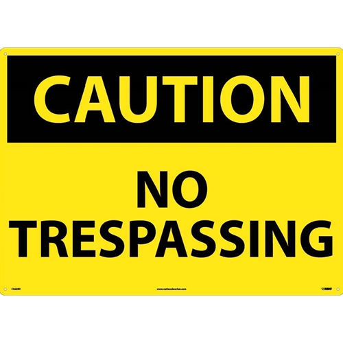 Large Format Caution No Trespassing Sign (C566RD)