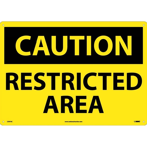 Large Format Caution Restricted Area Sign (C597AC)