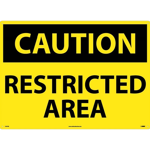 Large Format Caution Restricted Area Sign (C597RD)