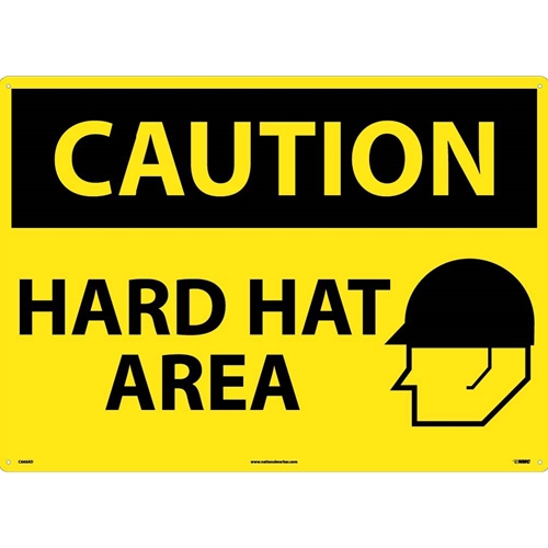 Large Format Caution Hard Hat Area Sign (C666AD)