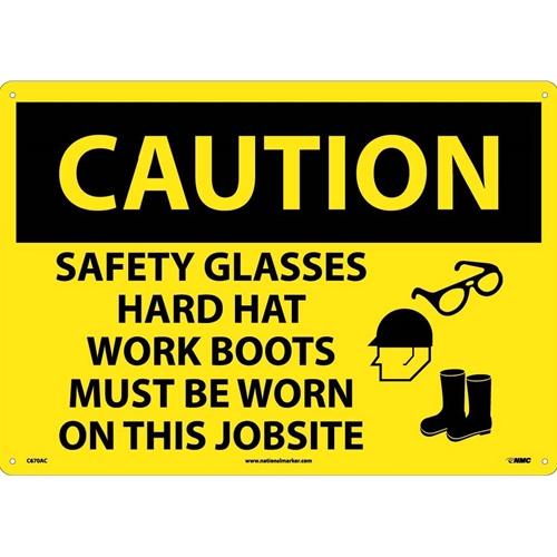 Large Format Caution Ppe Required Sign (C670AC)