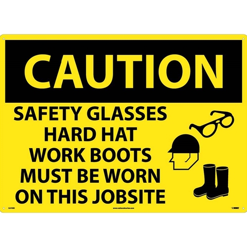 Large Format Caution Ppe Required Sign (C670RD)