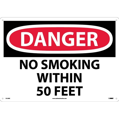 Large Format Danger No Smoking Within 50 Feet Sign (D124RC)