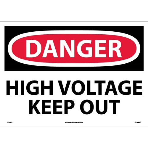 Large Format Danger High Voltage Keep Out Sign (D139PC)