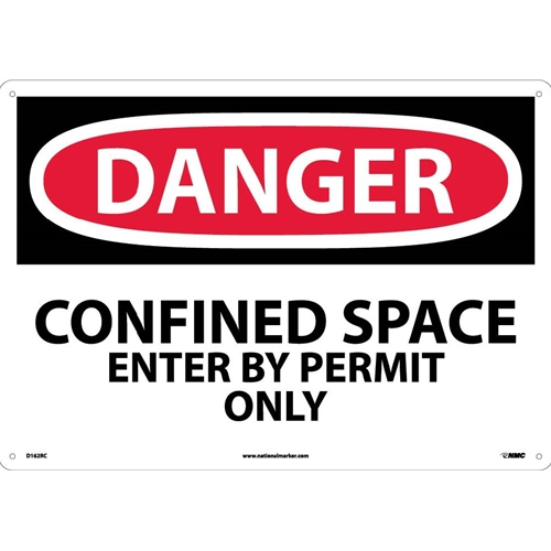Large Format Danger Confined Space Enter By Permit Only Sign (D162RC)