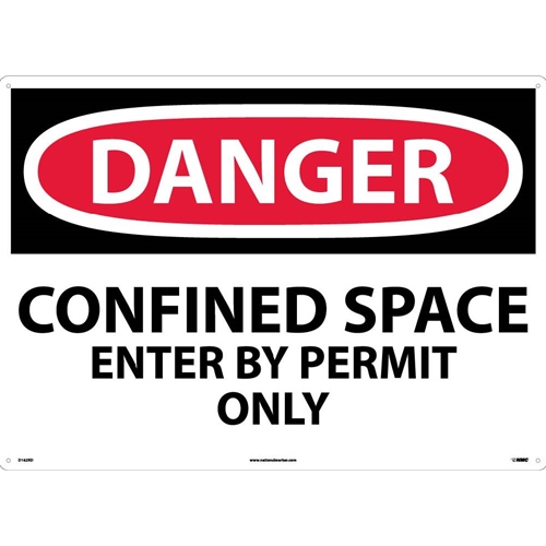 Large Format Danger Confined Space Enter By Permit Only Sign (D162RD)