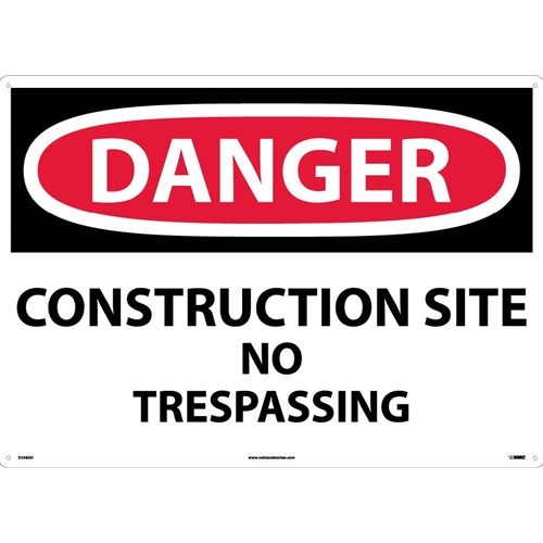 Large Format Danger Construction Site No Trespassing Sign (D248AD)