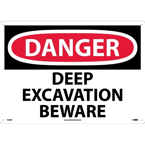 Large Format Danger Deep Excavation Beware Sign (D256RC)