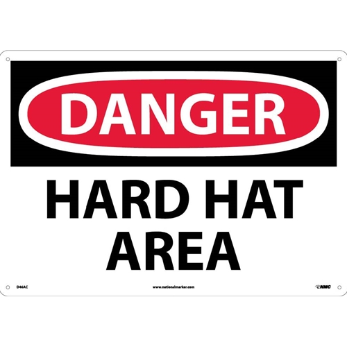 Large Format Danger Hard Hat Area Sign (D46AC)
